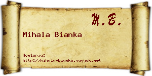 Mihala Bianka névjegykártya